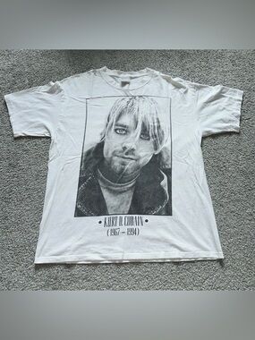 90s 1994 Nirvana Kurt Cobain white T Shirt